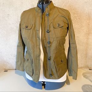 Loft coated cotton army green utility jacket LP
